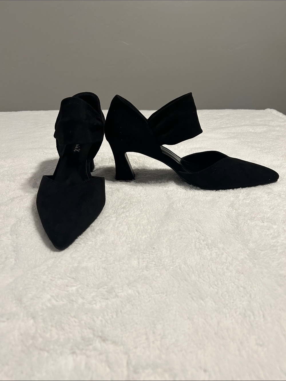 My Paris X Women's Black Pointed Toe Ankle Strap Dress shoes women SZ 7.5 witchy - Picture 8 of 11